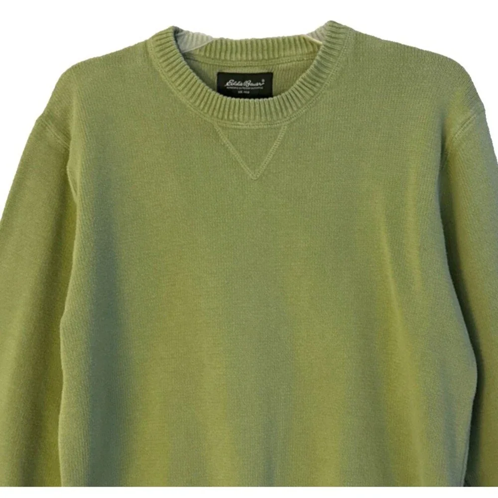 VTG Eddie Bauer 100% Cotton Crewneck Sweater Mens Sz M Sage Gorpcore Outdoors